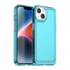 For iPhone 15 Plus Candy Series TPU Phone Case(Transparent Blue)