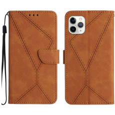 For iPhone 11 Pro Max Stitching Embossed Leather Phone Case(Brown)