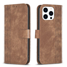 For iPhone 13 Pro Max Plaid Embossed Leather Phone Case(Brown) For iPhone 13 Pro Max Plaid Embossed Leather Phone Case(Brown)
