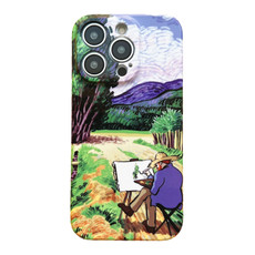 For iPhone 13 Pro Max Precise Hole Oil Painting Pattern PC Phone Case(Painting)