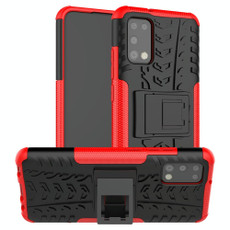 For Samsung Galaxy A02s (US Edition) Tire Texture Shockproof TPU+PC Protective Case with Holder(Red)