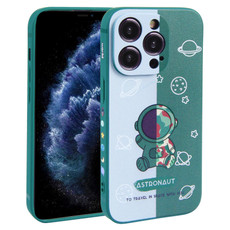 For iPhone 11 Pro Max Color Contrast Astronaut Pattern TPU Phone Case(Green) For iPhone 11 Pro Max Color Contrast Astronaut Pattern TPU Phone Case(Green)