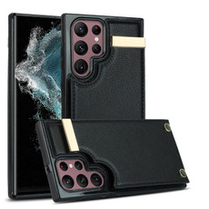 For Samsung Galaxy S22 Ultra 5G Metal Buckle Card Slots Phone Case(Black) For Samsung Galaxy S22 Ultra 5G Metal Buckle Card Slots Phone Case(Black)