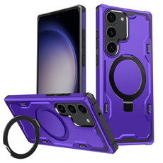 For Samsung Galaxy S23 5G Patronus MagSafe Magnetic Holder Phone Case(Purple) For Samsung Galaxy S23 5G Patronus MagSafe Magnetic Holder Phone Case(Purple)