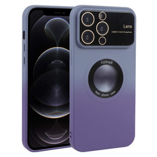 For iPhone 12 Pro Gradient Silicone Shockproof Magsafe Phone Case with Lens Film(Grey Purple) For iPhone 12 Pro Gradient Silicone Shockproof Magsafe Phone Case with Lens Film(Grey Purple)