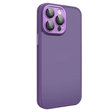 For iPhone 15 Pro Max All-inclusive TPU Edge Acrylic Back Phone Case with Lens Film(Deep Purple)