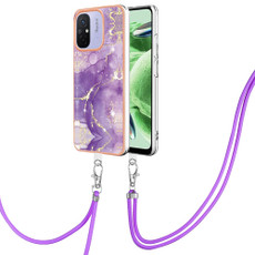 For Xiaomi Redmi 12C/11A 4G Global Electroplating Marble Dual-side IMD Phone Case with Lanyard(Purple 002) For Xiaomi Redmi 12C/11A 4G Global Electroplating Marble Dual-side IMD Phone Case with Lanyard(Purple 002)