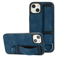 For iPhone 13 Wristband Holder Leather Back Phone Case(RoyalBlue) For iPhone 13 Wristband Holder Leather Back Phone Case(RoyalBlue)