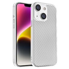 For iPhone 14 Honeycomb Radiating PC Phone Case(White) For iPhone 14 Honeycomb Radiating PC Phone Case(White)