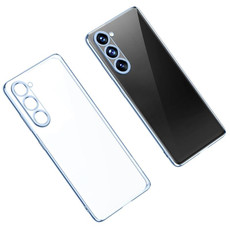 For Samsung Galaxy S23 5G SULADA Shockproof Plating TPU Transparent Phone Case(New Blue)