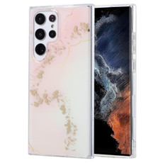For Samsung Galaxy S22 Ultra 5G Coloured Glaze Marble Phone Case(Pink White) For Samsung Galaxy S22 Ultra 5G Coloured Glaze Marble Phone Case(Pink White)