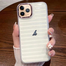 For iPhone 11 Pro Striped Electroplating TPU Transparent Phone Case(Transparent White) For iPhone 11 Pro Striped Electroplating TPU Transparent Phone Case(Transparent White)