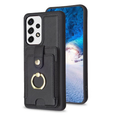 For Samsung Galaxy A53 BF27 Metal Ring Card Bag Holder Phone Case(Black)