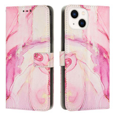 For iPhone 15 Painted Marble Pattern Leather Phone Case(Rose Gold) For iPhone 15 Painted Marble Pattern Leather Phone Case(Rose Gold)