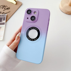 For iPhone 14 Two-color Gradient MagSafe TPU Phone Case(Purple+Blue)