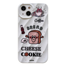 For iPhone 13 2 in 1 Minimalist Pattem PC Shockproof Phone Case(White Toast) For iPhone 13 2 in 1 Minimalist Pattem PC Shockproof Phone Case(White Toast)