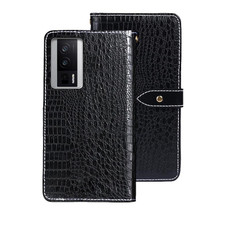 For Xiaomi Poco F5 Pro 5G idewei Crocodile Texture Leather Phone Case(Black) For Xiaomi Poco F5 Pro 5G idewei Crocodile Texture Leather Phone Case(Black)