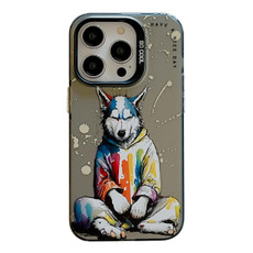 For iPhone 14 Pro Animal Pattern Oil Painting Series PC + TPU Phone Case(Hoodie Dog) For iPhone 14 Pro Animal Pattern Oil Painting Series PC + TPU Phone Case(Hoodie Dog)