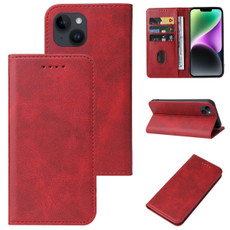 For iPhone 15 Plus Magnetic Closure Leather Phone Case(Red) For iPhone 15 Plus Magnetic Closure Leather Phone Case(Red)