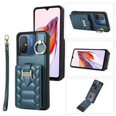 For Xiaomi Redmi 12C Vertical Card Bag Ring Holder Phone Case with Dual Lanyard(Dark Green) For Xiaomi Redmi 12C Vertical Card Bag Ring Holder Phone Case with Dual Lanyard(Dark Green)