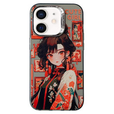 For iPhone 12 Chinese Ancient Style Electroplated Lens Ring PC Hybrid TPU Phone Case(Red Letter Girl) For iPhone 12 Chinese Ancient Style Electroplated Lens Ring PC Hybrid TPU Phone Case(Red Letter Girl)