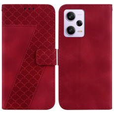 For Xiaomi Redmi Note 12 Pro 5G Global/Poco X5 Pro 7-shaped Embossed Leather Phone Case(Red) For Xiaomi Redmi Note 12 Pro 5G Global/Poco X5 Pro 7-shaped Embossed Leather Phone Case(Red)