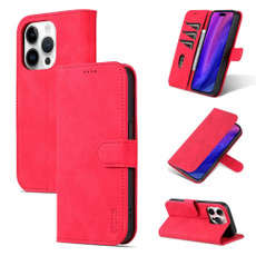For iPhone 15 Pro Max AZNS Skin Feel Calf Texture Flip Leather Phone Case(Red)