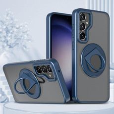 For Samsung Galaxy S23 5G Rotating Ring Magnetic Holder Phone Case(Blue) For Samsung Galaxy S23 5G Rotating Ring Magnetic Holder Phone Case(Blue)