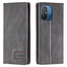 For Xiaomi Redmi 12C TTUDRCH RFID Retro Texture Leather Phone Case(Grey) For Xiaomi Redmi 12C TTUDRCH RFID Retro Texture Leather Phone Case(Grey)