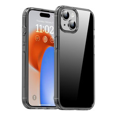 For iPhone 15 Plus iPAKY Hanguang Series Transparent TPU+PC Phone Case(Transparent Black)