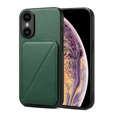 For iPhone XS Max Imitation Calfskin Leather Back Phone Case with Holder(Green) For iPhone XS Max Imitation Calfskin Leather Back Phone Case with Holder(Green)