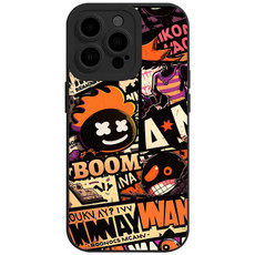 For iPhone 14 Pro Max Liquid Angel Eyes Comics TPU Phone Case(Black Bottom BOOM)