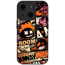 For iPhone 15 Plus Liquid Angel Eyes Comics TPU Phone Case(Black Bottom BOOM)