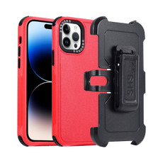 For iPhone 14 Pro 3 in 1 PC + TPU Sliding Sleeve Phone Case(Red+Black)