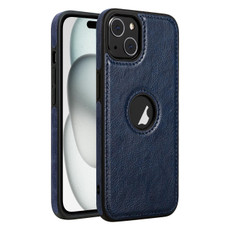 For iPhone 15 Plus Leather Texture Stitching Phone Case(Blue)