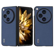 For OPPO Find N3 / OnePlus Open ABEEL Genuine Leather + PC Litchi Texture Phone Case(Blue)