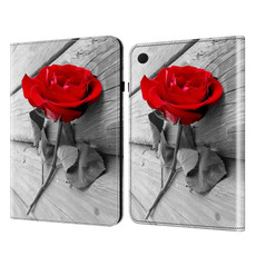 For Samsung Galaxy Tab A9+ Crystal Texture Painted Leather Tablet Case(Rose)