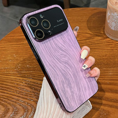 For iPhone 11 Pro Max Wood Grain Large Window Electroplated + Acrylic Phone Case(Purple) For iPhone 11 Pro Max Wood Grain Large Window Electroplated + Acrylic Phone Case(Purple)