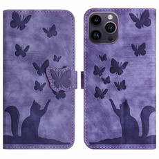 For iPhone 13 Pro Max Butterfly Cat Embossing Flip Leather Phone Case(Purple) For iPhone 13 Pro Max Butterfly Cat Embossing Flip Leather Phone Case(Purple)