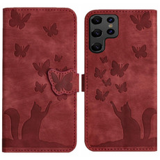 For Samsung Galaxy S23 Ultra 5G Butterfly Cat Embossing Flip Leather Phone Case(Red) For Samsung Galaxy S23 Ultra 5G Butterfly Cat Embossing Flip Leather Phone Case(Red)