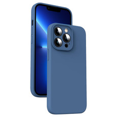 For iPhone 13 Pro Microfiber Liquid Silicone Shockproof Phone Case(Blue) For iPhone 13 Pro Microfiber Liquid Silicone Shockproof Phone Case(Blue)