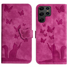 For Samsung Galaxy S23 Ultra 5G Butterfly Cat Embossing Flip Leather Phone Case(Pink) For Samsung Galaxy S23 Ultra 5G Butterfly Cat Embossing Flip Leather Phone Case(Pink)