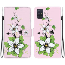 For Samsung Galaxy A71 Crystal Texture Colored Drawing Leather Phone Case(Lily)