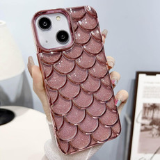 For iPhone 14 Mermaid Scale Electroplated Glitter Paper Phone Case(Pink) For iPhone 14 Mermaid Scale Electroplated Glitter Paper Phone Case(Pink)