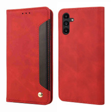 For Samsung Galaxy A05s Skin Feel Splicing Leather Phone Case(Red) For Samsung Galaxy A05s Skin Feel Splicing Leather Phone Case(Red)