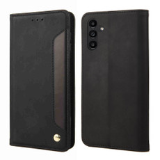 For Samsung Galaxy A05s Skin Feel Splicing Leather Phone Case(Black) For Samsung Galaxy A05s Skin Feel Splicing Leather Phone Case(Black)