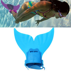Mermaid Swim Fin Adjustable Diving Monofin Swimming Foot Flipper for Kids (Blue)