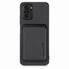 For Redmi Note 10 4G Carbon Fiber Leather Card Magsafe Phone Case(Black) For Redmi Note 10 4G Carbon Fiber Leather Card Magsafe Phone Case(Black)