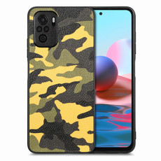For Redmi Note 10 Camouflage Leather Back Cover Phone Case(Yellow) For Redmi Note 10 Camouflage Leather Back Cover Phone Case(Yellow)