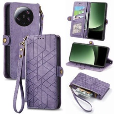 For Xiaomi 13 Ultra Geometric Zipper Wallet Side Buckle Leather Phone Case(Purple) For Xiaomi 13 Ultra Geometric Zipper Wallet Side Buckle Leather Phone Case(Purple)